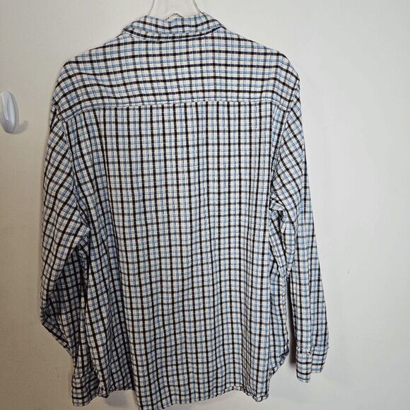 Carbon2Cobalt Cotton Textured Plaid Flannel  Button Front Long Sleeve Shirt Men' - Picture 2 of 3